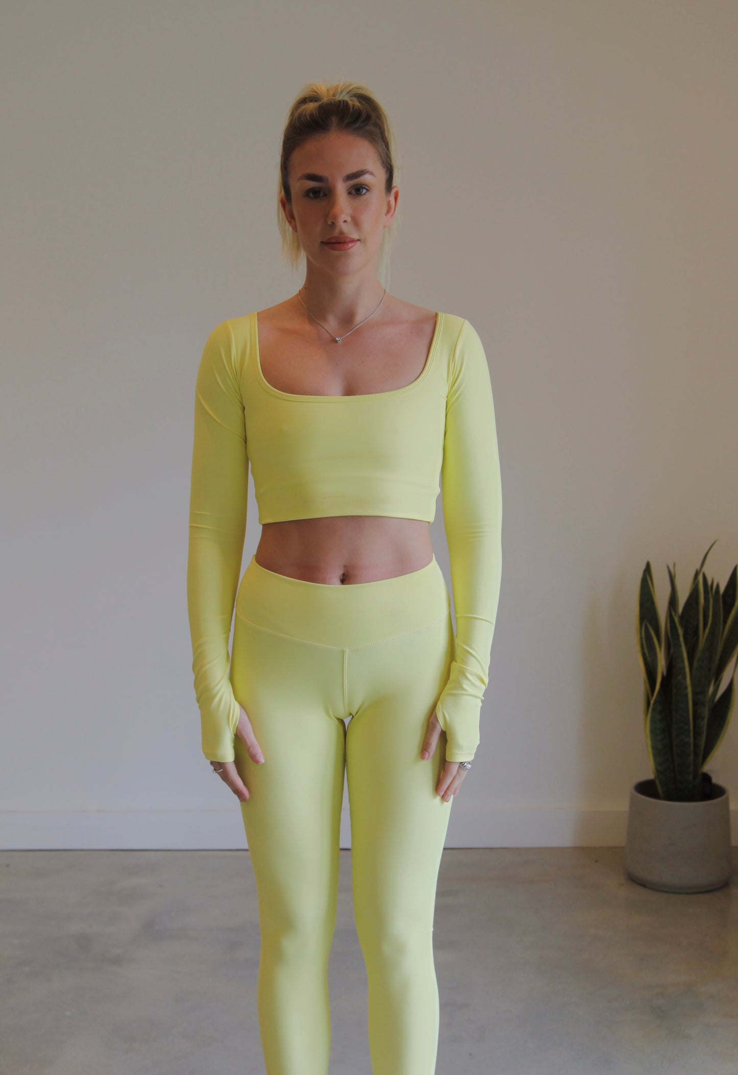 Oriel Long Sleeve Bra in Lemon Sherbet