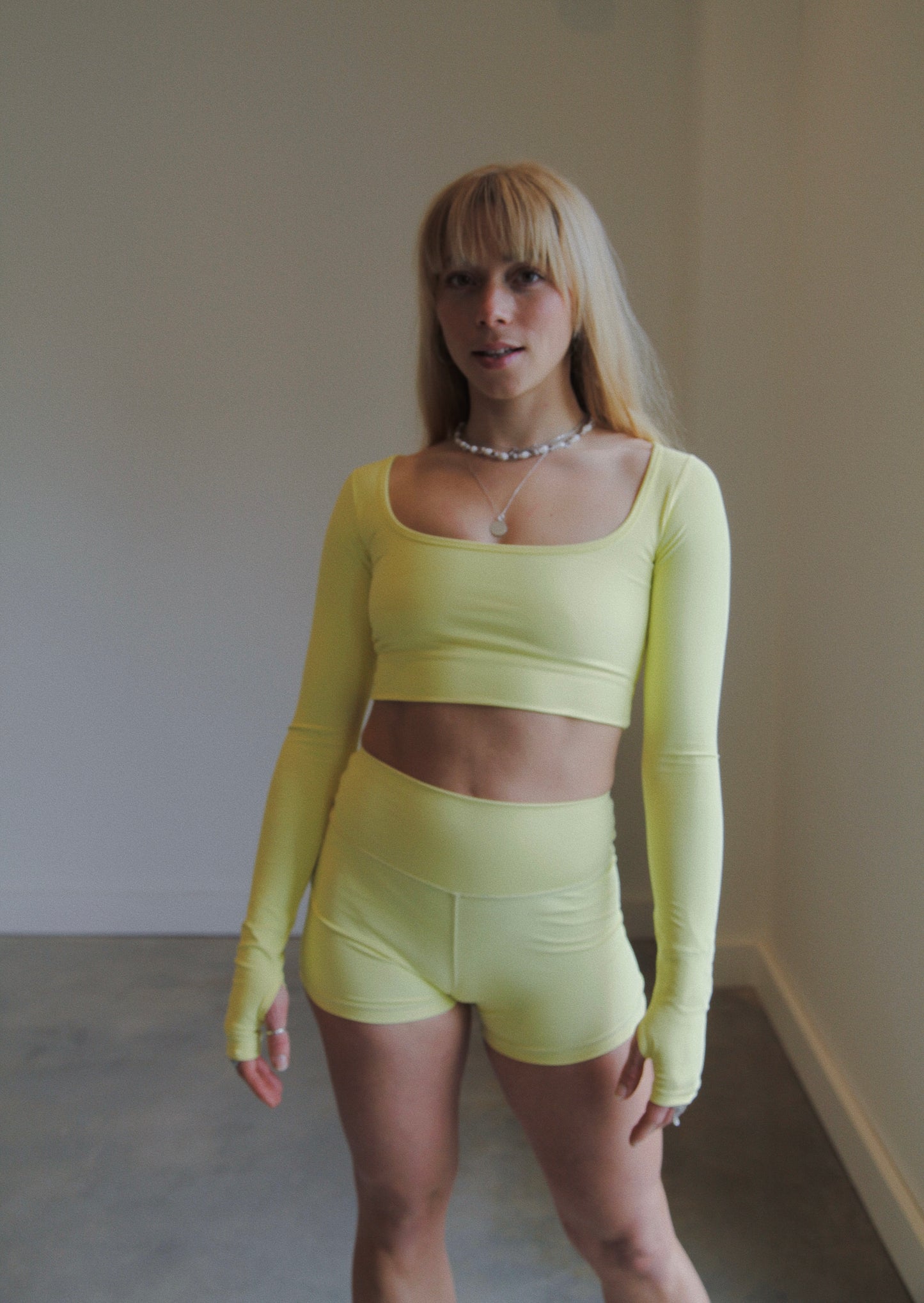 Oriel Long Sleeve Bra in Lemon Sherbet
