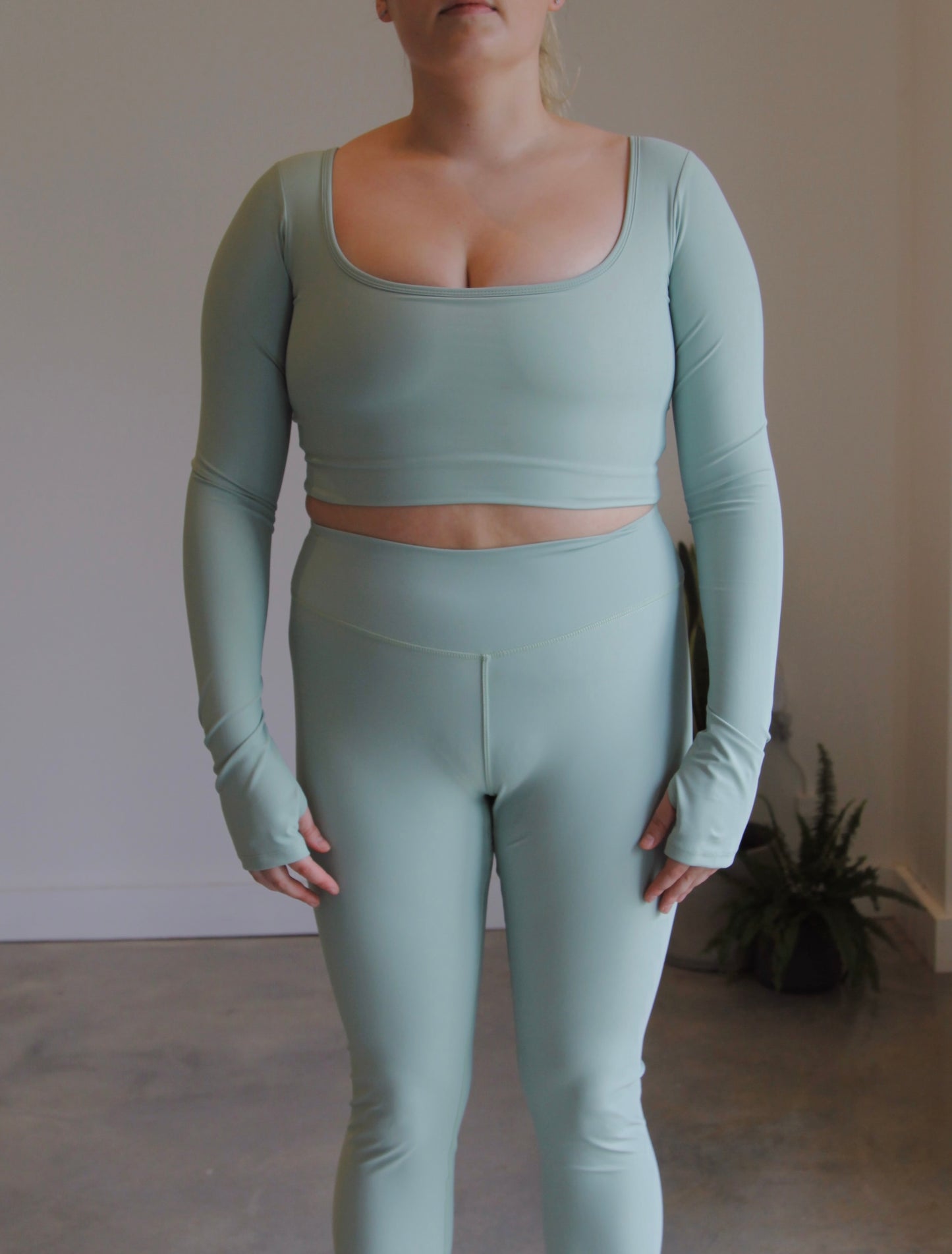 Oriel Long Sleeve Bra in Olive