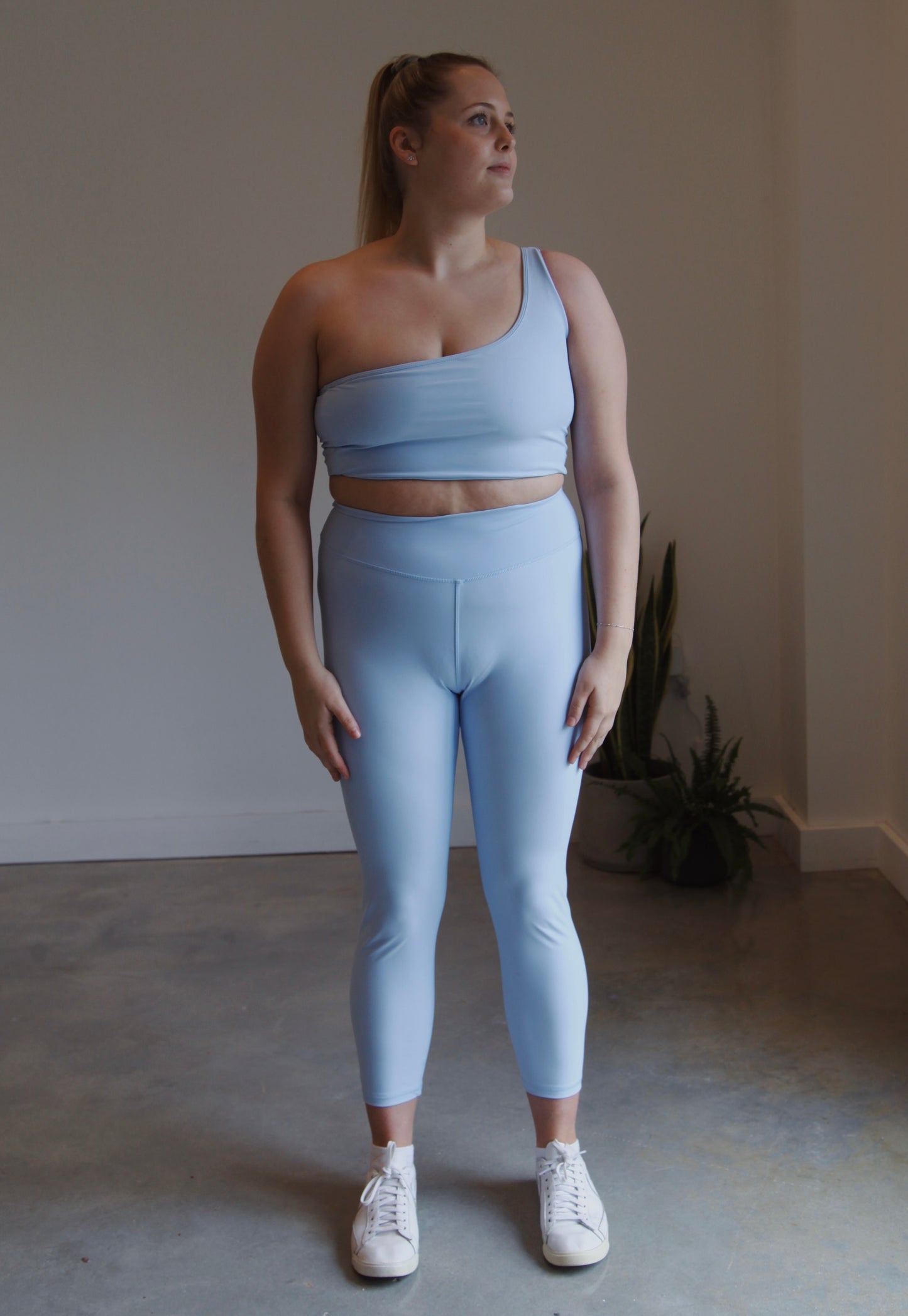 Rosie One Shoulder Bra in Blue Crush