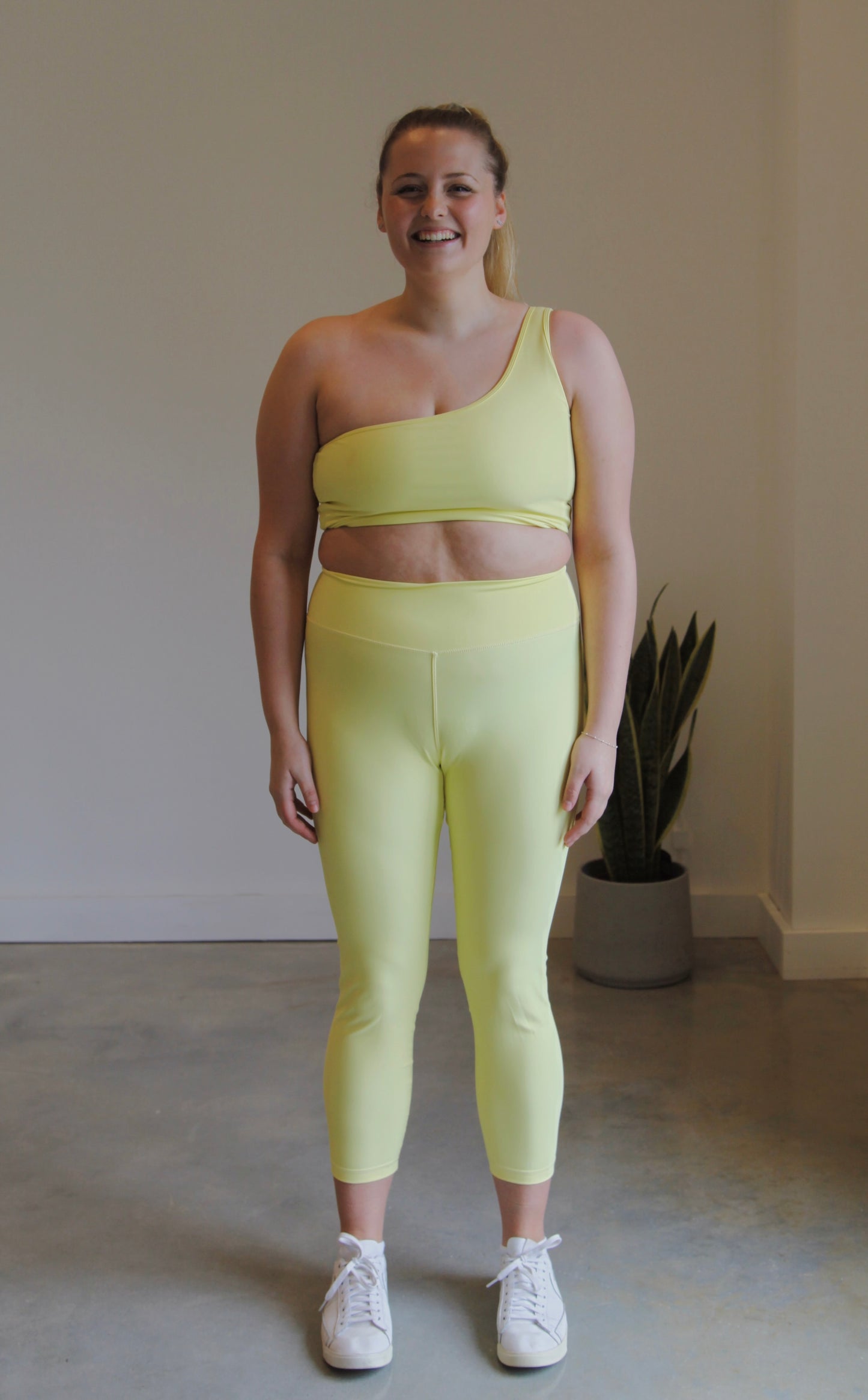 Rosie One Shoulder Bra in Lemon Sherbet