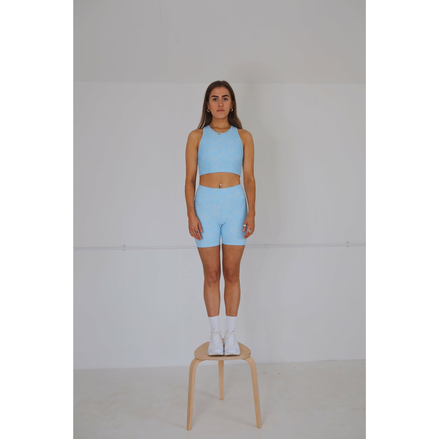 Blue Sports Biker Shorts