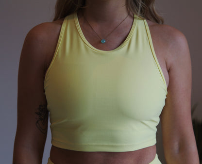 Isabelle High Neck Crop in Lemon Sherbet